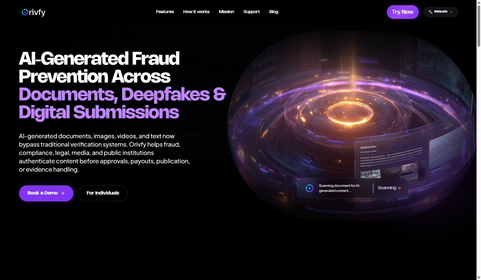 ORIVFY — product interface
